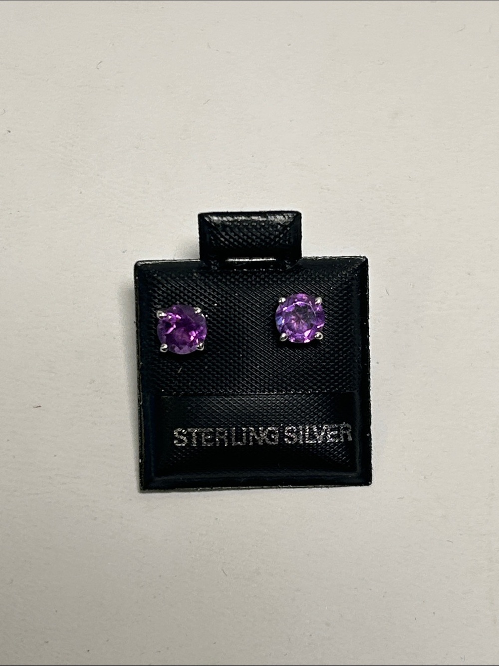 Sterling Silver Cushion Cut Amethyst Studs